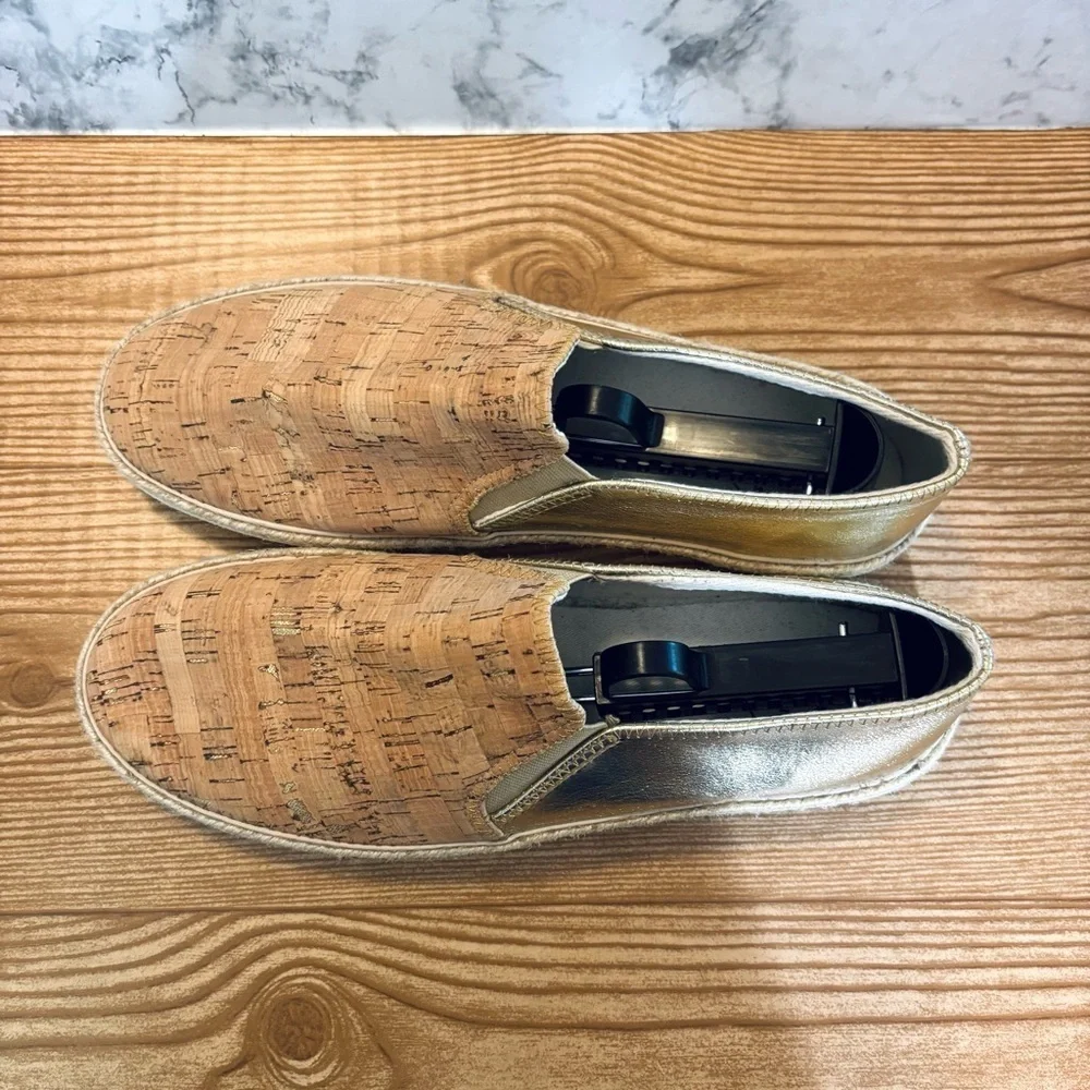 Jack Rogers Tucker Slip-On Shoes Espadrilles Sneakers Gold Cork Size 10